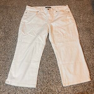LRL Lauren Jeans Co Ralph Lauren White Cropped Wide Leg Jeans - Size‎ 14